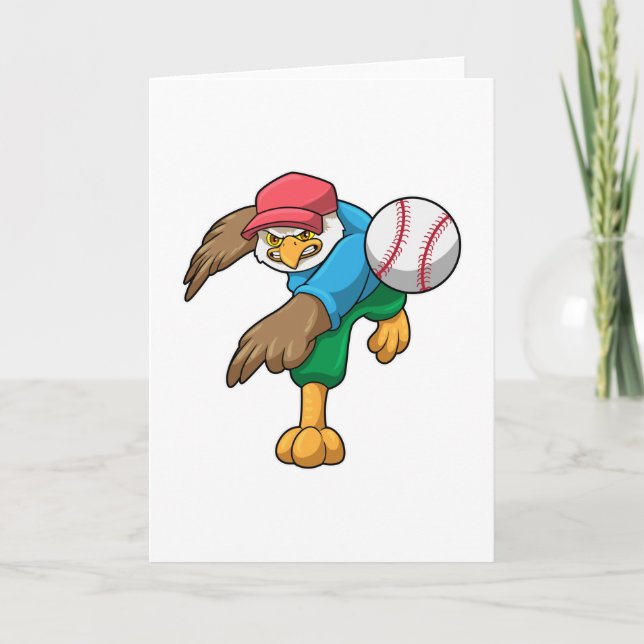Habicht beim Baseball mit Baseballschläger Karte (Vorderseite)