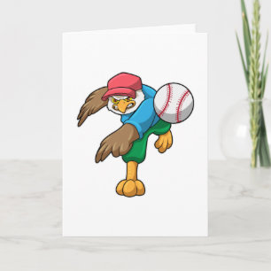 Habicht beim Baseball mit Baseballschläger Karte