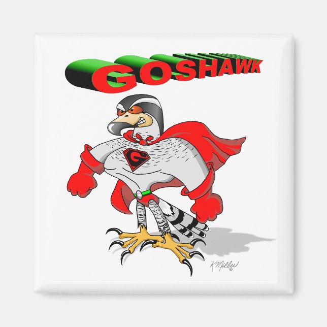 Habicht Cartoon Magnet (Vorne)