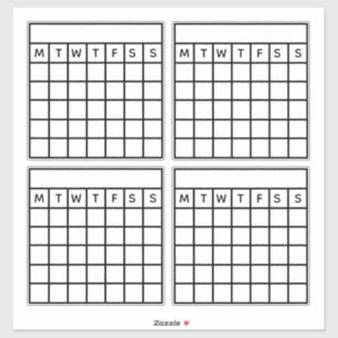 Habit Tracker, Bullet Journal, Month Grid Calendar Aufkleber