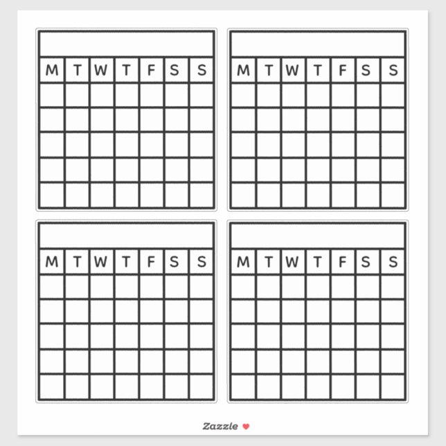 Habit Tracker, Bullet Journal, Month Grid Calendar Aufkleber (Blatt)