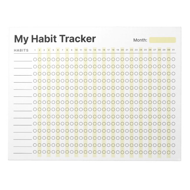 Habit Tracker Notizblock (Vorderseite)