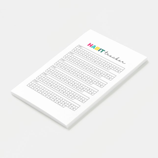 Habit Tracker Planner Journal Post-it Klebezettel (angewinkelt)