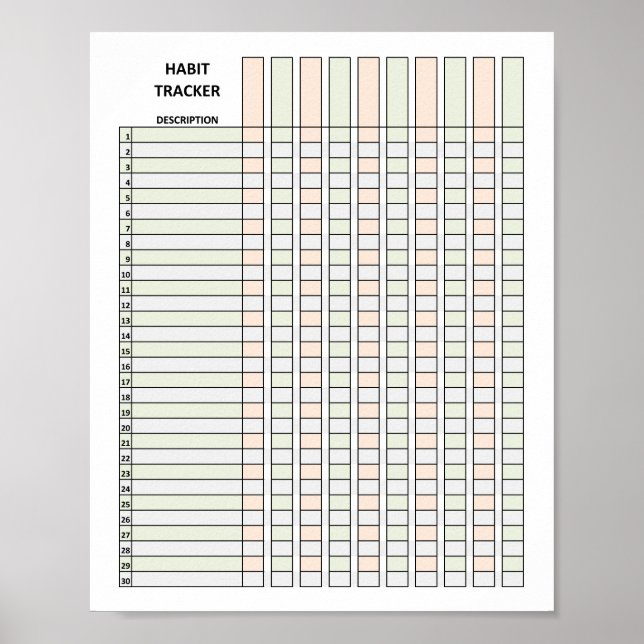 Habit Tracker Poster (Vorne)
