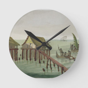 Habitations of the Papu Stamm, Rawak, Platte 22 fü Runde Wanduhr