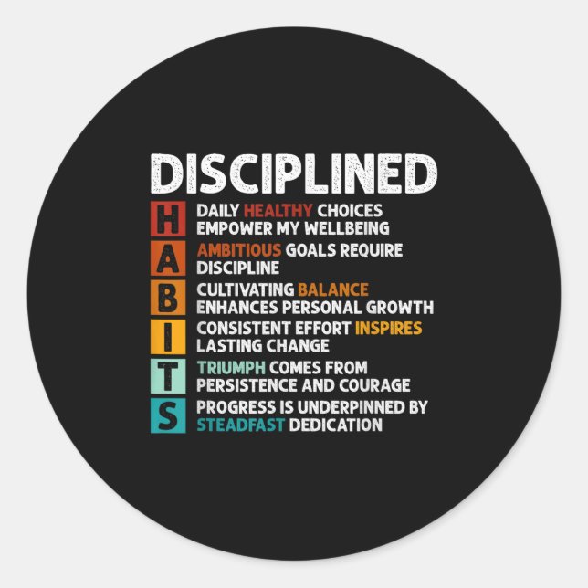 Habits Definition Motivierend Angebotsbestätigunge Runder Aufkleber (Vorderseite)