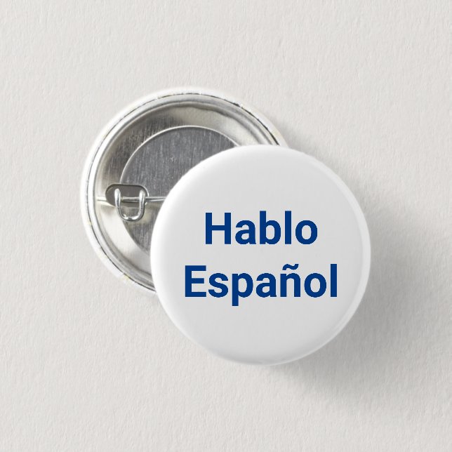 Hablo Español blue white I Speak Spanisch Button (Vorne & Hinten)
