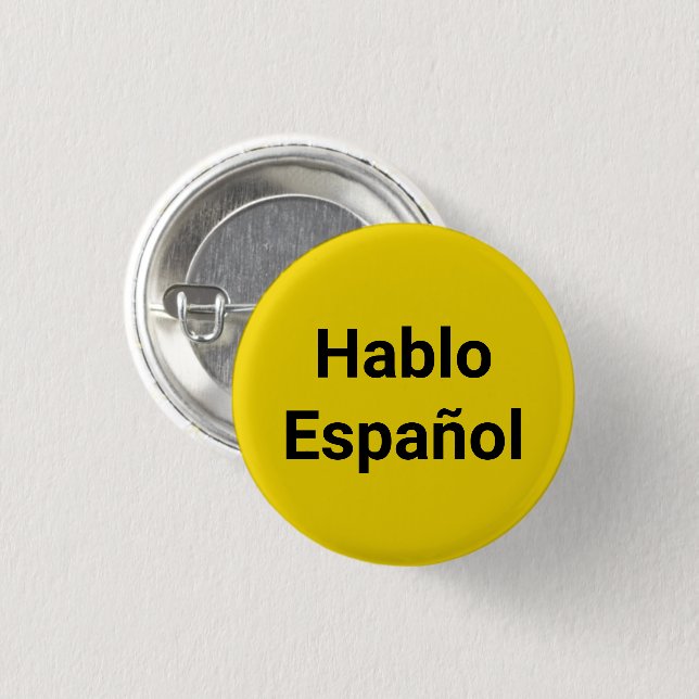 Hablo Español Gelb I Sprich Spanisch Button-Taste Button (Vorne & Hinten)