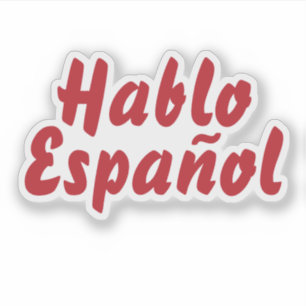 Hablo Español Ich spreche Spanisch Rot Typografisc Aufkleber