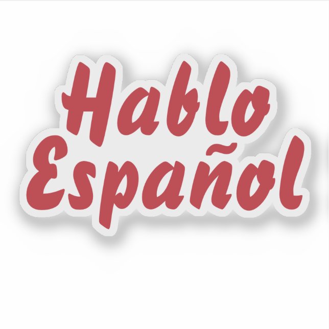 Hablo Español Ich spreche Spanisch Rot Typografisc Aufkleber (Vorderseite)
