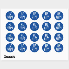 HABM Pronouns Blue Handletbook Set of Runder Aufkleber
