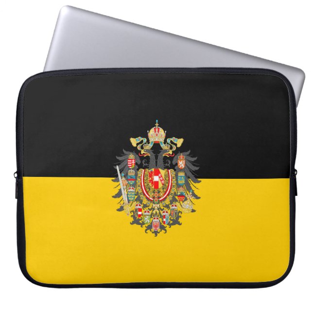 Habsburger Flagge und Kaiserliche Wappen Laptopschutzhülle (Vorderseite)