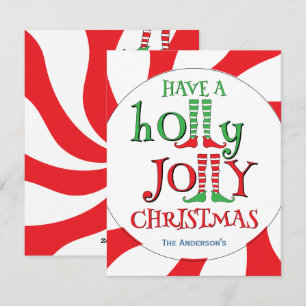 Habt ein holly-jolly Weihnachten! Pfefferminz-Swir Feiertagskarte