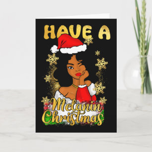 Habt ein Melanin-Weihnachten Afroamerikanische Kön Karte