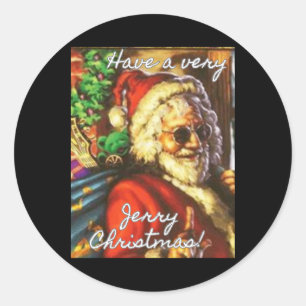 Habt ein sehr Jerry Weihnachten Garcia Santa Urlau Runder Aufkleber