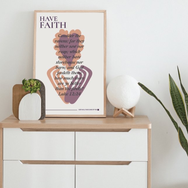 Habt Glaubensskriptur Verse Herz Hände Poster (Have Faith Bible Scripture Verse Poster)