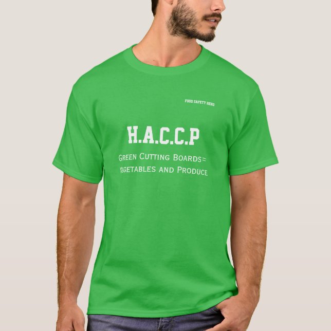 HACCP T-Shirt Grün-Schneidebrett (Vorderseite)