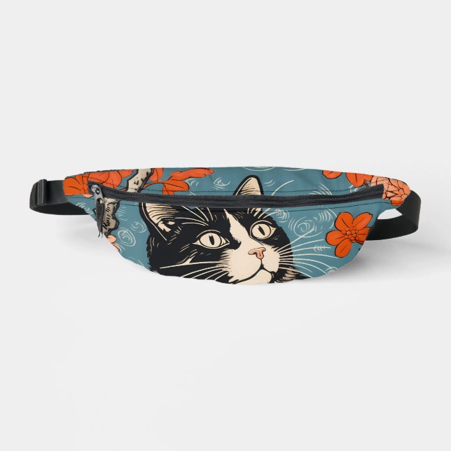 Hachiware Neko (Tuxedo Cat) Custom Bauchtasche (Vorderseite)