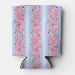 Hacienda Floral Stripe (Lachs/Periwinkle) Dosenkühler