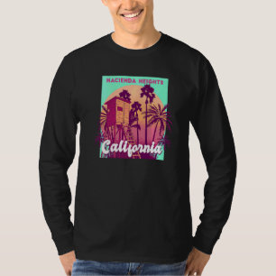 Hacienda Heights Kalifornien Palme Strand Retro  T-Shirt