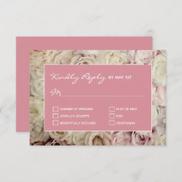 Hacienda Pink RSVP Karten Rose Hintergrund