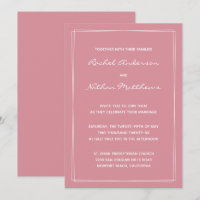 Hacienda Rose Minimalistisch Hochzeitseinladungen