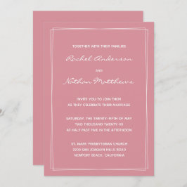 Hacienda Rose Minimalistisch Hochzeitseinladungen