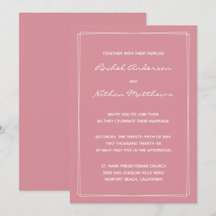 Hacienda Rose Minimalistisch Hochzeitseinladungen