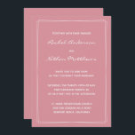 Hacienda Rose Minimalistisch Hochzeitseinladungen<br><div class="desc">Moderne Einladungen für Hochzeiten - Ändern Sie die Hintergrundfarbe in jede Farbe! Akzente neu ausrichten - LÖSCHEN Sie sie oder ändern Sie die Farbe! ÄNDERN Sie die Schriftart,  den Text,  die Textfarbe. Verwenden Sie diese Vorlage,  um Ihre eigenen einzigartigen Hochzeitseinladungen und koordinierenden Stücke zu entwerfen.</div>