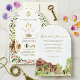 Hacienda San Angel Torbogen-Hochzeit Einladung