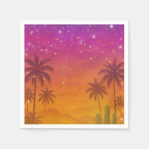 Hacienda Sunset Vibrant Fiesta Quinceañera Serviette