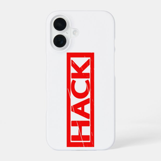 Hack-Briefmarke iPhone 16 Hülle (Rückseite)