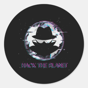 Hack the Planet Runder Aufkleber
