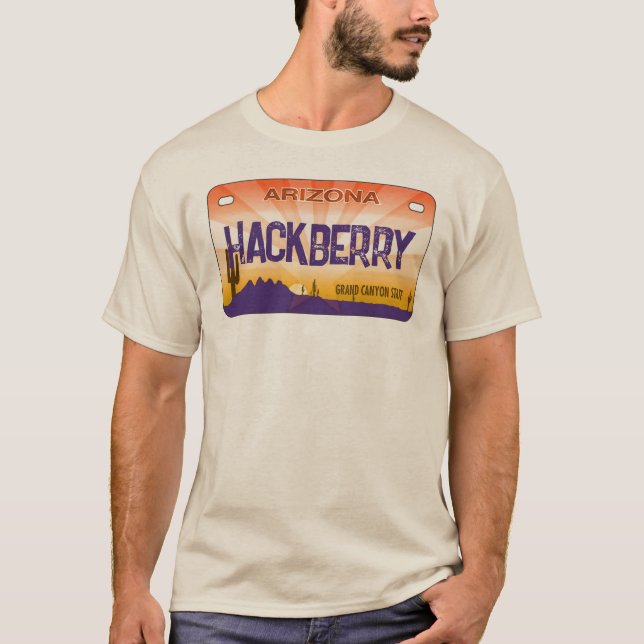 Hackberry Arizona Flag Nummernschild Shirt (Vorderseite)