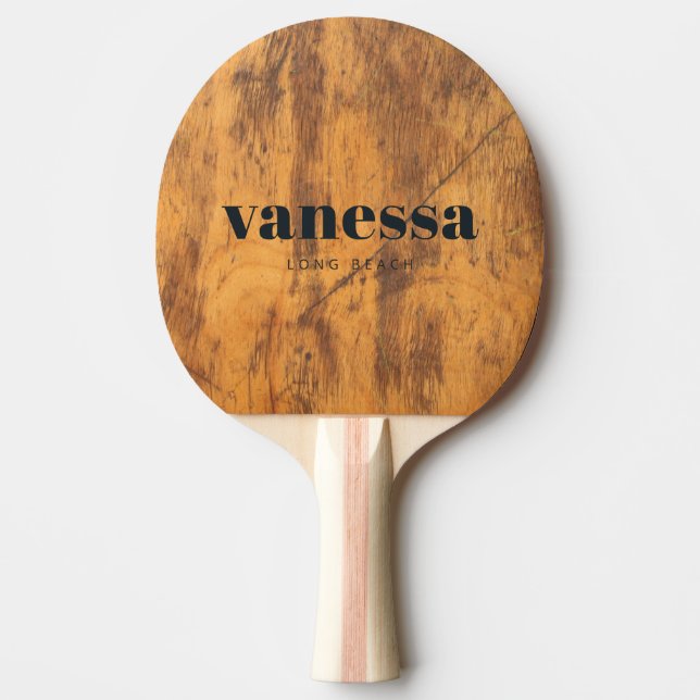 Hackblock Minimaler Moderner Klassischer Name Tischtennis Schläger (Vorderseite)