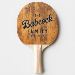 Hackblock Retro Familienname & Jahr Tischtennis Schläger