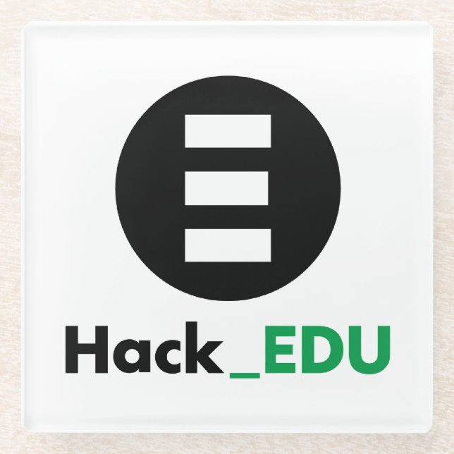 HackEDU Glass Untersetzer (Vorderseite)