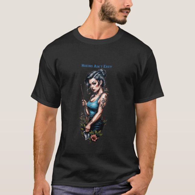 Hacken ist nicht leicht Gärtner Kunst Illustration T-Shirt (Vorderseite)