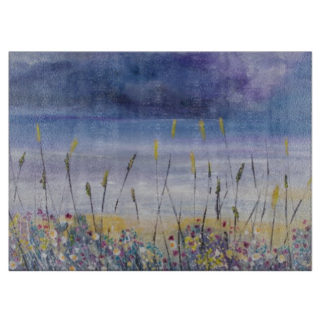 Hackendes Brett des leeren Strand-Meerblicks (Vorderseite)