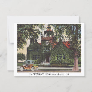 HACKENSACK NJ Johnson Bibliothek 1910er Jahre Vint Postkarte