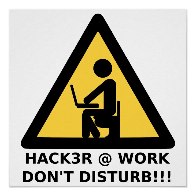 Hacker am Arbeitsplatz Poster (Vorderseite)