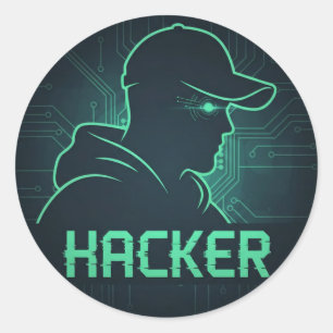 Hacker-Aufkleber Runder Aufkleber