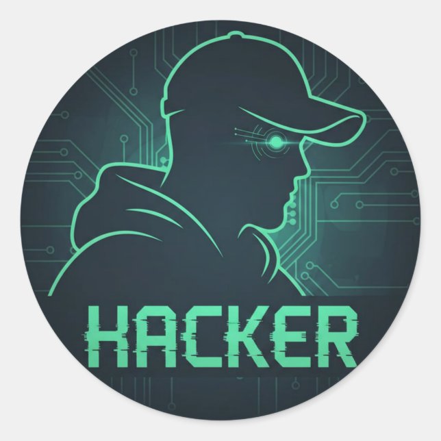 Hacker-Aufkleber Runder Aufkleber (Vorderseite)