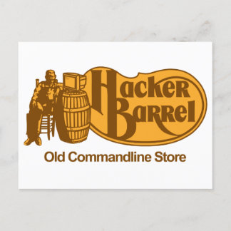 Hacker Barrel: Der alte Commandline Store Postkarte