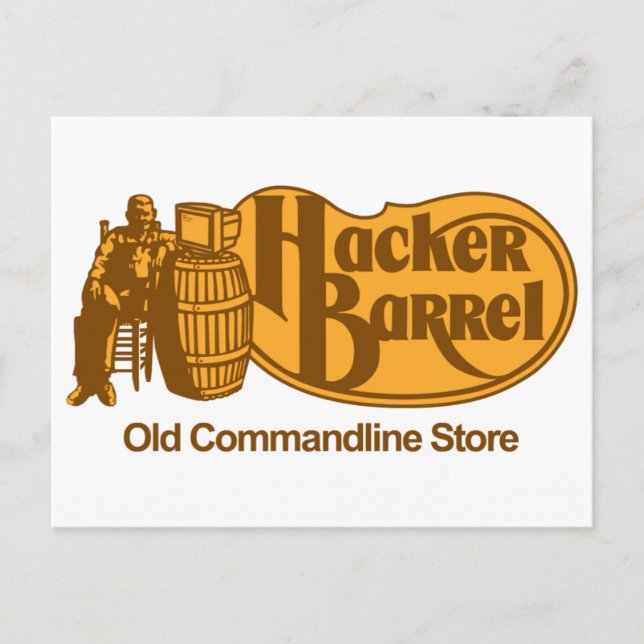 Hacker Barrel: Der alte Commandline Store Postkarte (Vorderseite)