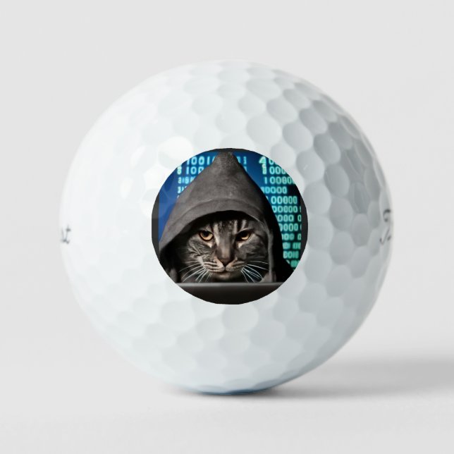 Hacker Black Cat Golfball (Vorderseite)