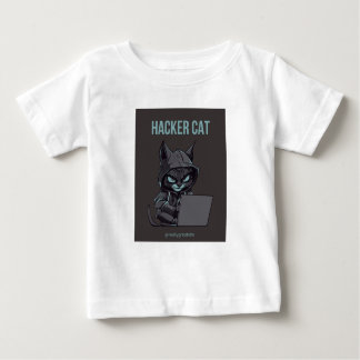 Hacker Cat Print T - Shirt