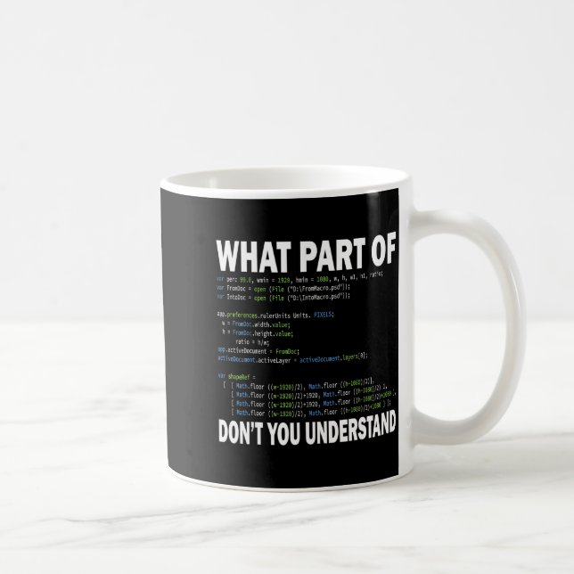 Hacker Computer Programmer Apparel Coding What Par Kaffeetasse (Rechts)