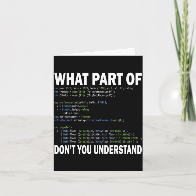 Hacker Computer Programmer Apparel Coding What Par Karte (Vorderseite)