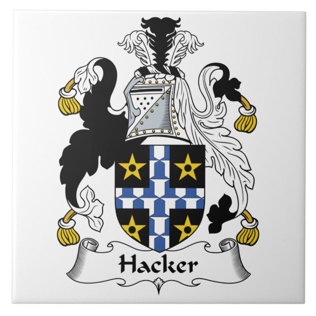 Hacker-Familienwappen Fliese (Vorderseite)